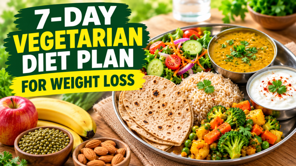 7-day vegetarian diet plan for weight loss with healthy Indian meals